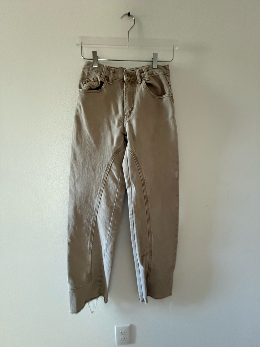 We The Free Risk Taker Mid-Rise Jeans in Ecru 25 LONG